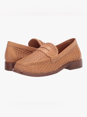 Loeffler Randall Woven Keaton Loafers Honey Leather 8